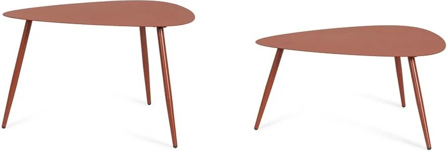 Acél kerti dohányzóasztal szett 2 db-os 73,5x77,5 cm Yvonne – Bizzotto