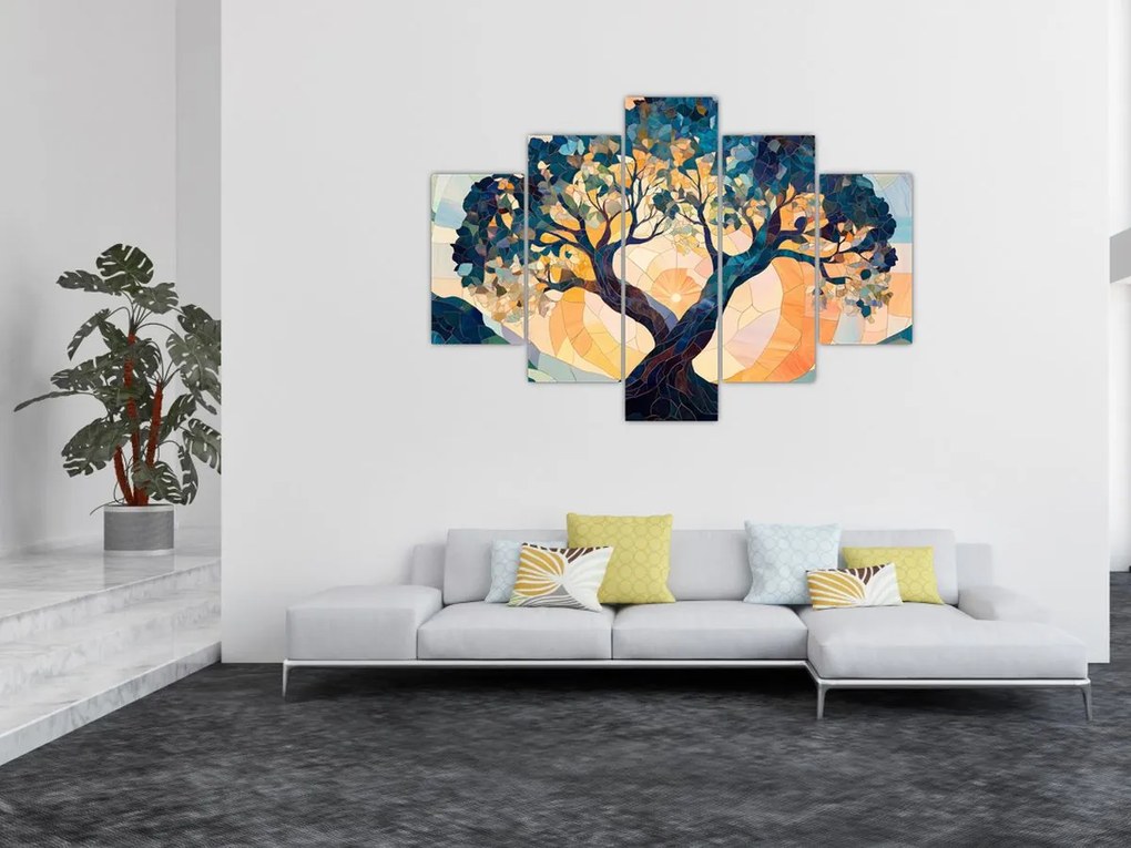Kép – Mozaik – nap és fa II. (150x105 cm)