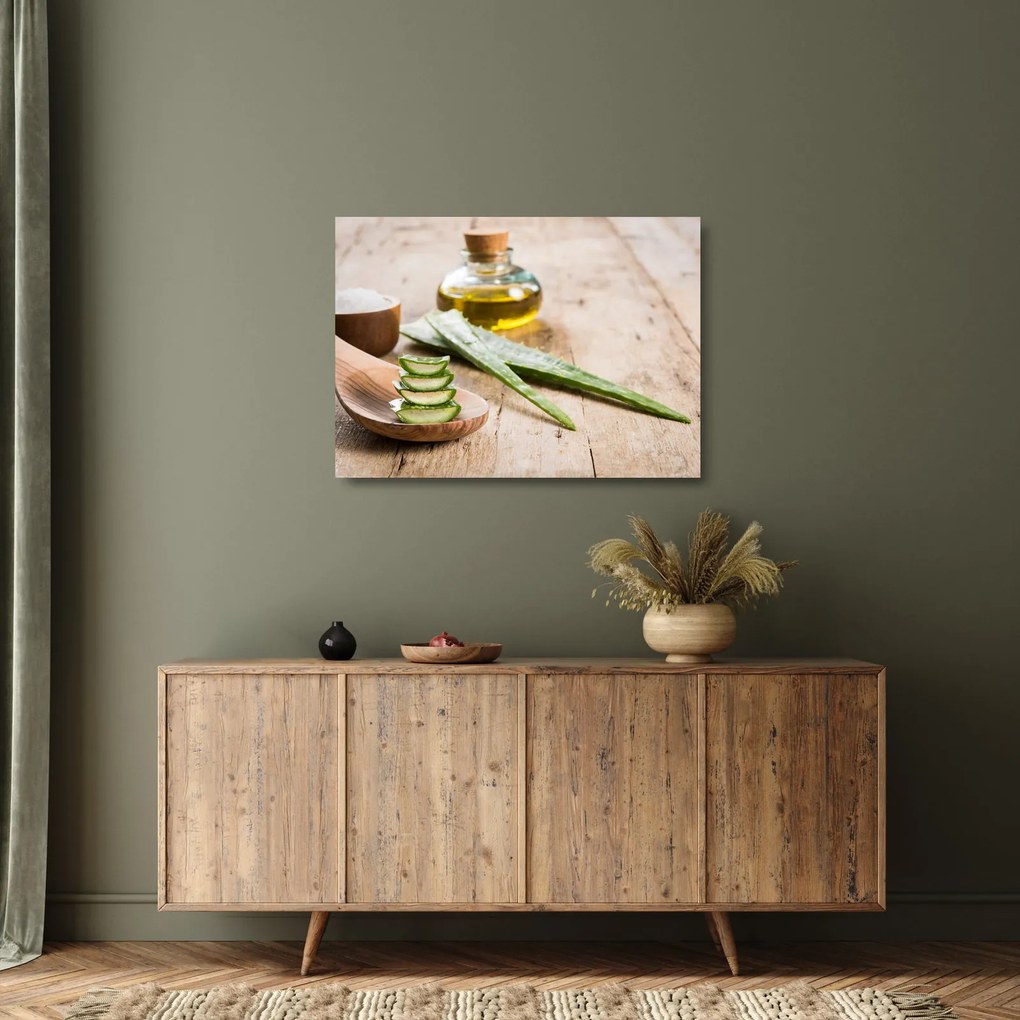 Üveg kép - Aloe vera (70x50 cm)