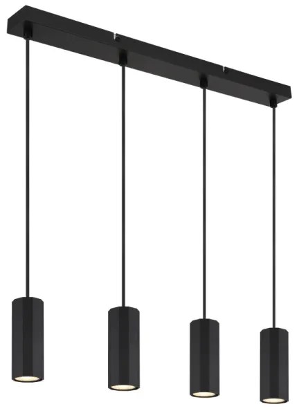 Globo 57918-4HB - Csillár zsinóron JAMES 4xGU10/25W/230V fekete