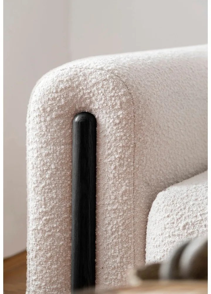 Bézs-krémszínű buklé kinyitható-tárolóhelyes kanapé 244 cm Arcadova – ELTAP