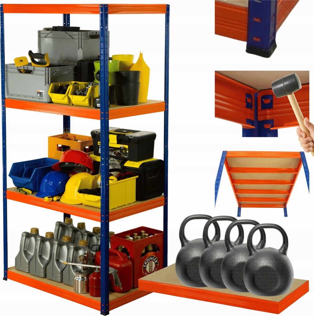 Helios fém tároló állvány 180x110x40cm 4Px400kg