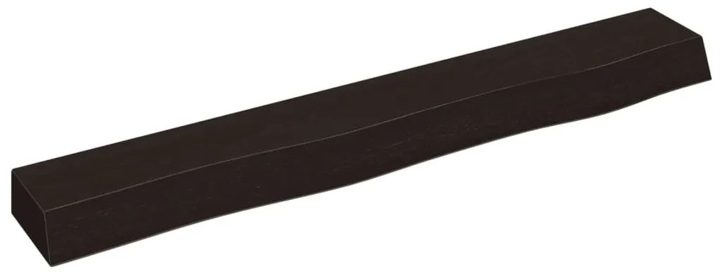 sötétbarna kezelt tömör tölgyfa fali polc 80x10x6 cm