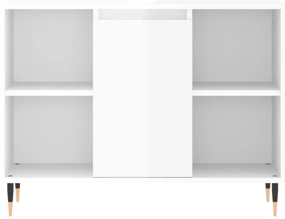 magasfényű fehér szerelt fa fürdőszobaszekrény 80 x 33 x 60 cm