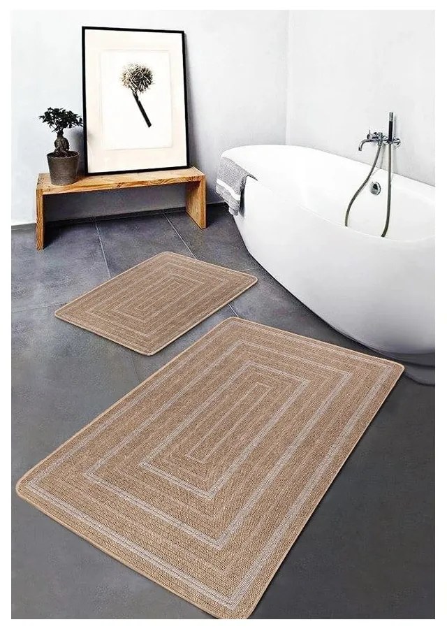 Barna fürdőszobai kilépő szett 2 db-os 60x100 cm – Mila Home