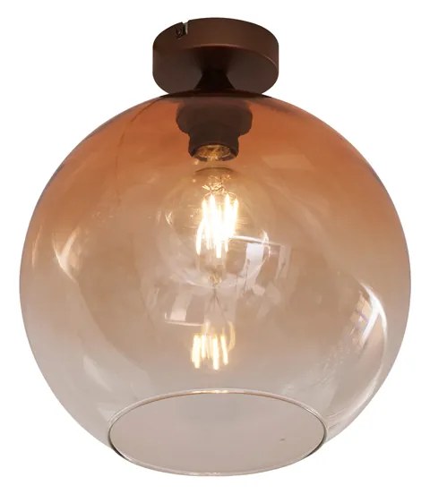 Art Deco mennyezeti lámpa sötét bronz barna üveggel - Sandra