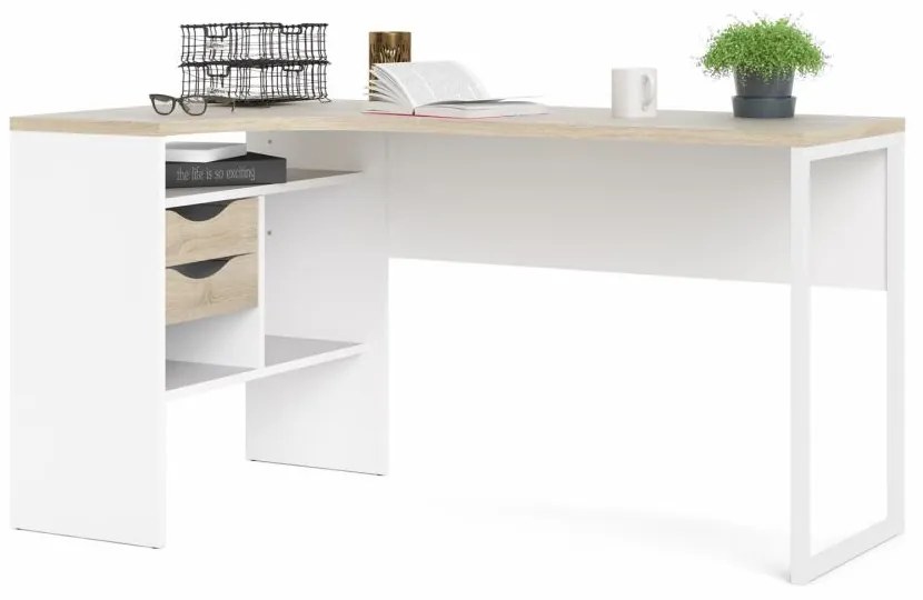 Tvilum Sarok íróasztal 2 fiókkal tölgyfa színben EFREM PLUS