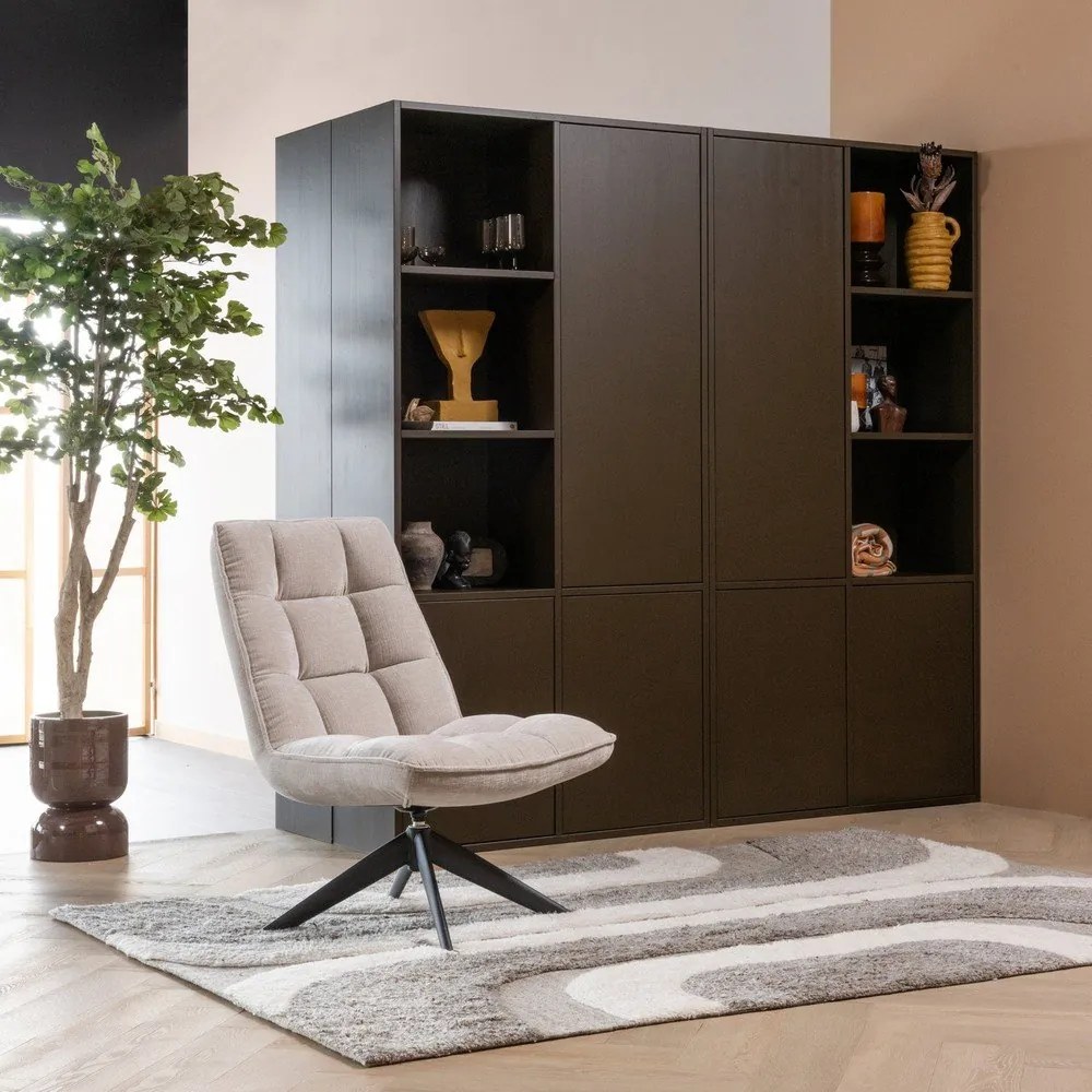 Sötétbarna borovi fenyő moduláris szekrény 108x215 cm Meggy – WOOOD