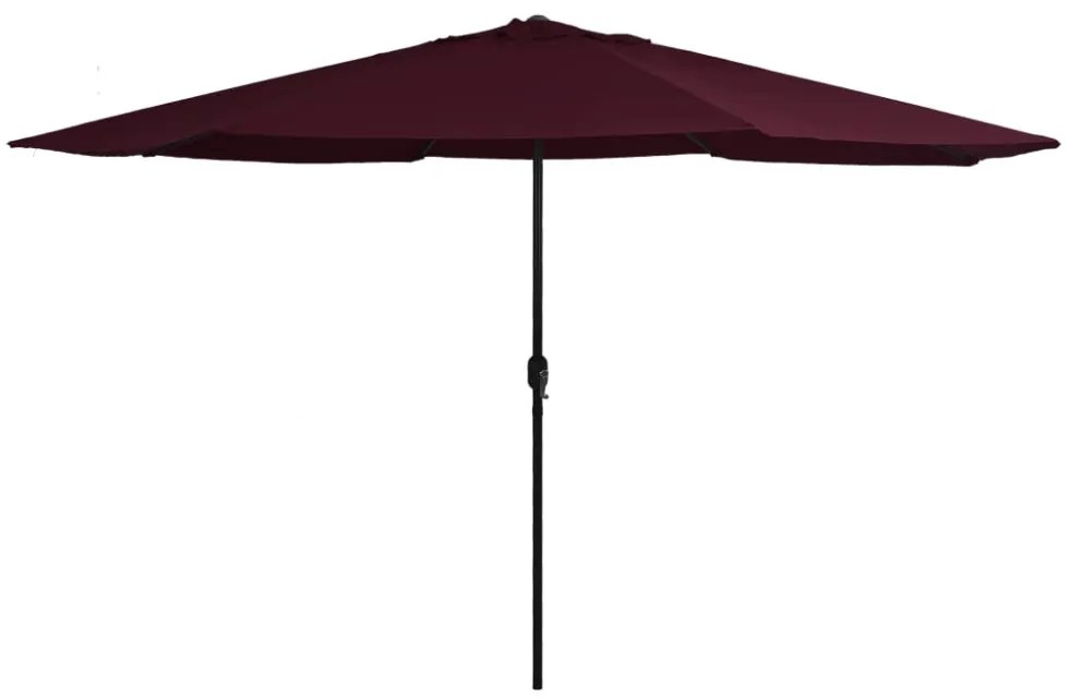 bordó kültéri napernyő fémrúddal 390 cm
