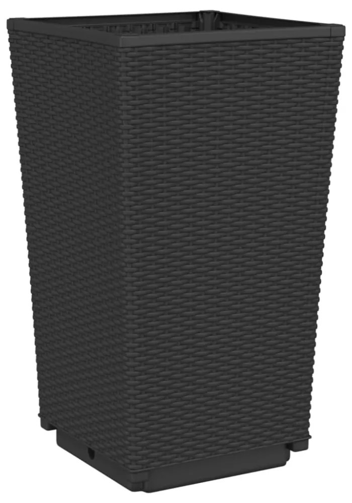 4 db fekete polipropilén kerti ültetőláda 32,5 x 32,5 x 57 cm