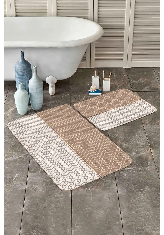 Bézs fürdőszobai kilépő szett 2 db-os 60x100 cm – Mila Home