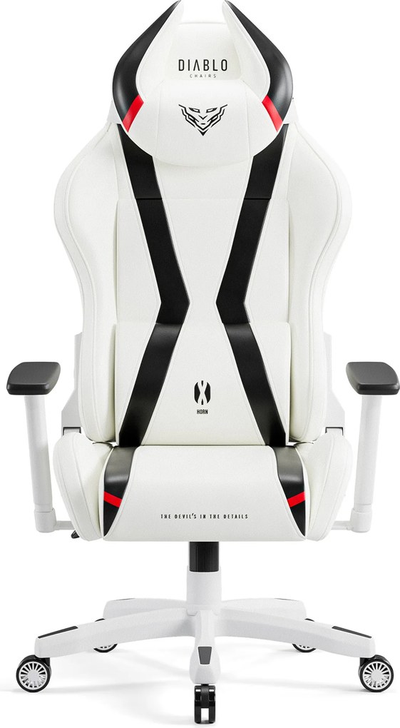 Gamer szék műbőr King Size, fehér-fekete: Diablo X-Horn 2.0