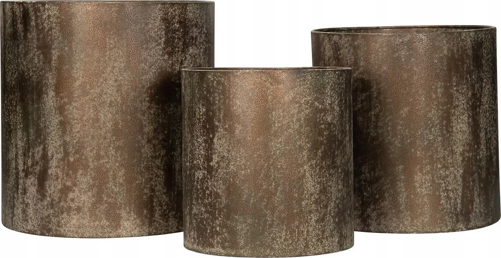 Virágcserép Pálmafához Nagy Magas Loft 3 db fém barna a nappaliba