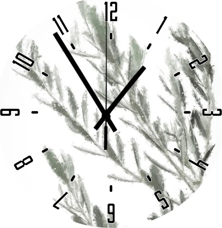 Falióra dekoratív nyomtatás Levelek fehér alapon 45 cm