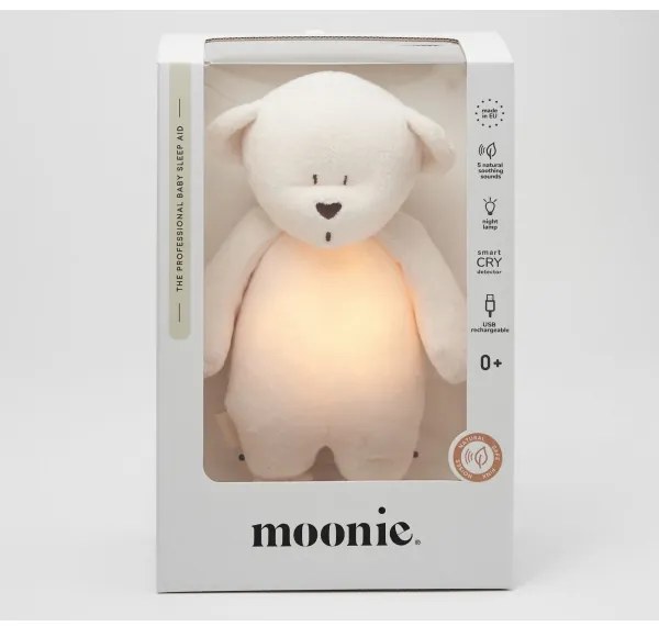 Moonie - Snuggle buddy dallammal és világítással medvebocs 2.0 cream