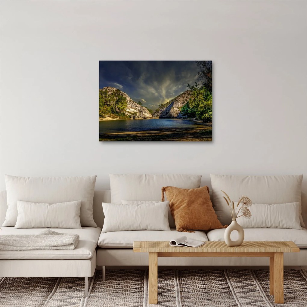Tájkép tóval (70x50 cm)