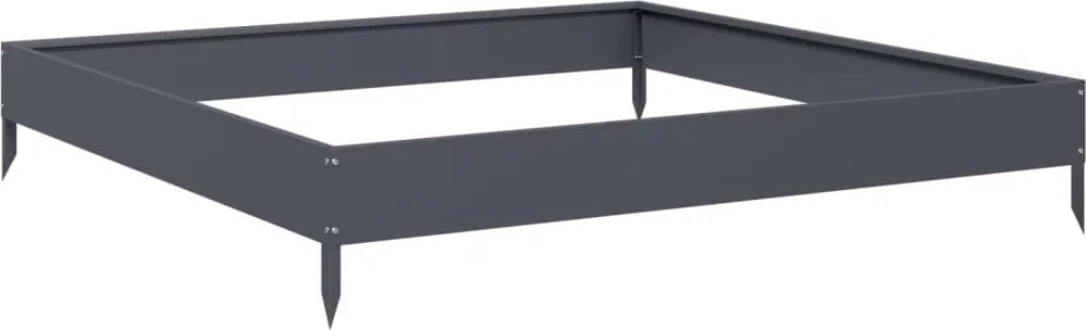 vidaXL antracitszürke acél kerti magaságyás 100 x 100 x 18,5 cm