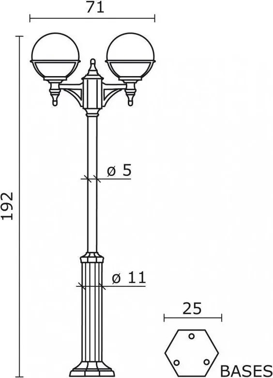 NOVOLUX 061E-G05X1A-02 CLIC-CLAC Kandeláber Fehér, Fekete E27 IP43