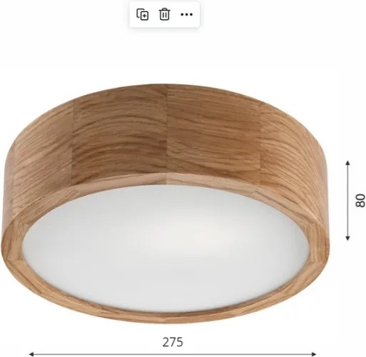 Brilagi - LED RGBW fényerőszabályozható mennyezeti lámpa CARVALHO 1xE27/9W/230V Wi-Fi tölgy átm. 27,5