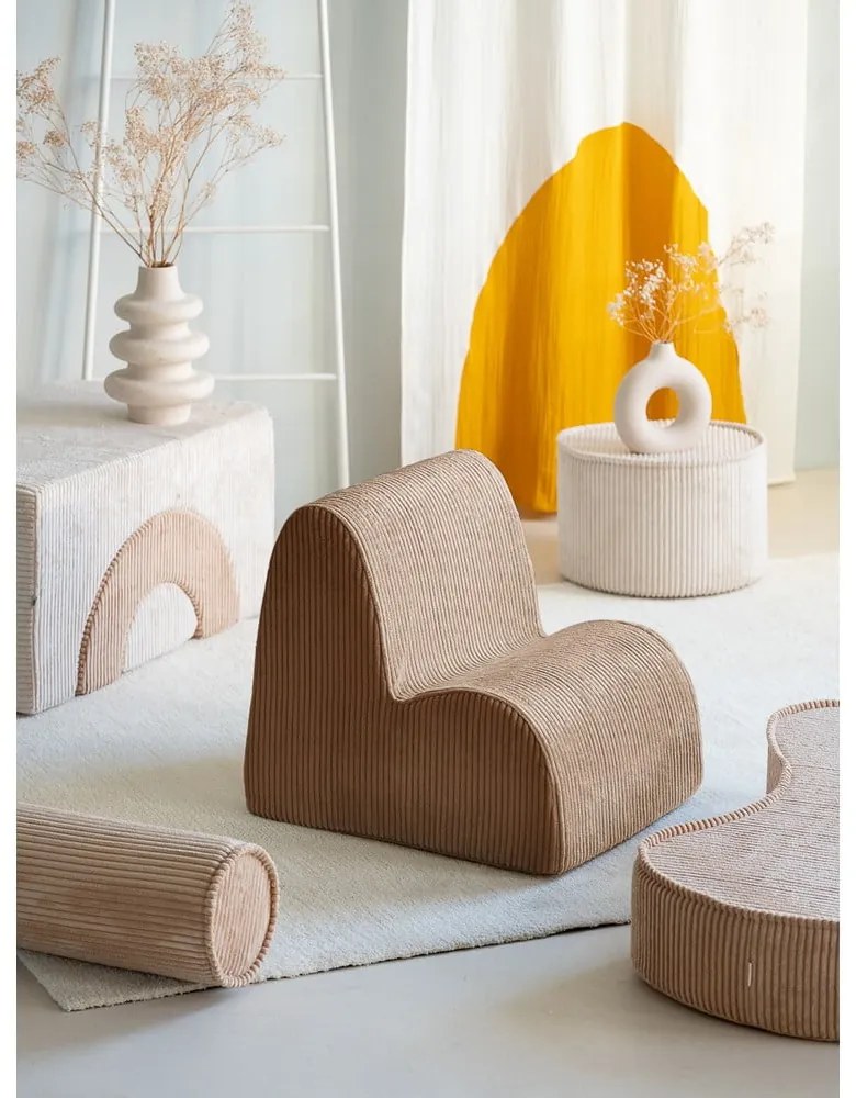 Barna kordbársony gyerek fotel Cloud – Wigiwama