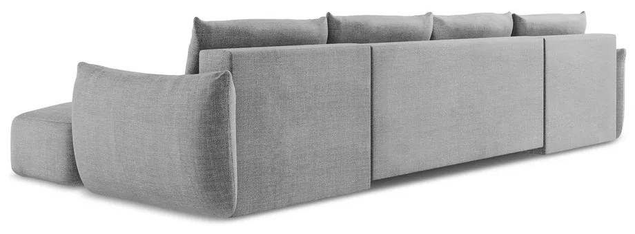 Világosszürke kinyitható sarokkanapé (U alakú) Leila – Makamii