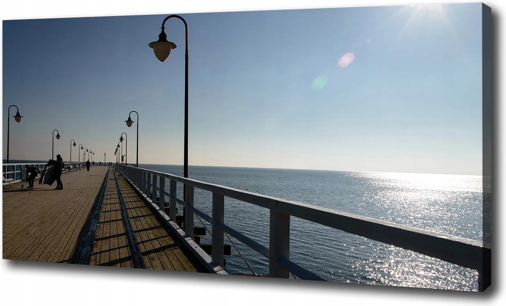 Nagyméretű vászonkép Móló Gdyniában 100x70 cm