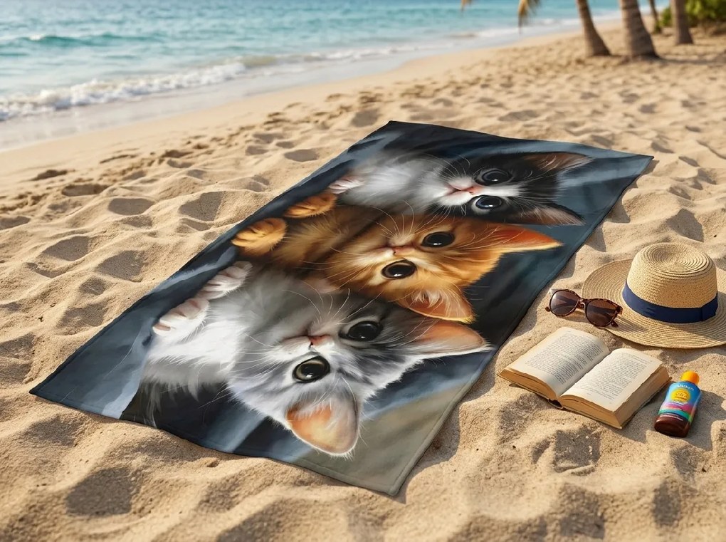 Gyorsan száradó strand fürdőlepedő CATTINO színes 70 x 140 cm, 100% mikroszál