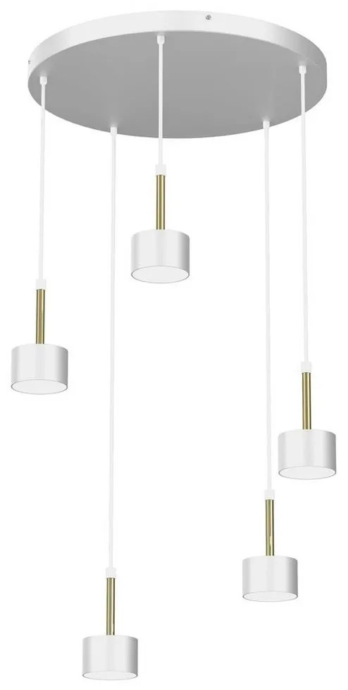 Csillár zsinóron ARENA 5xGX53/11W/230V fehér/arany