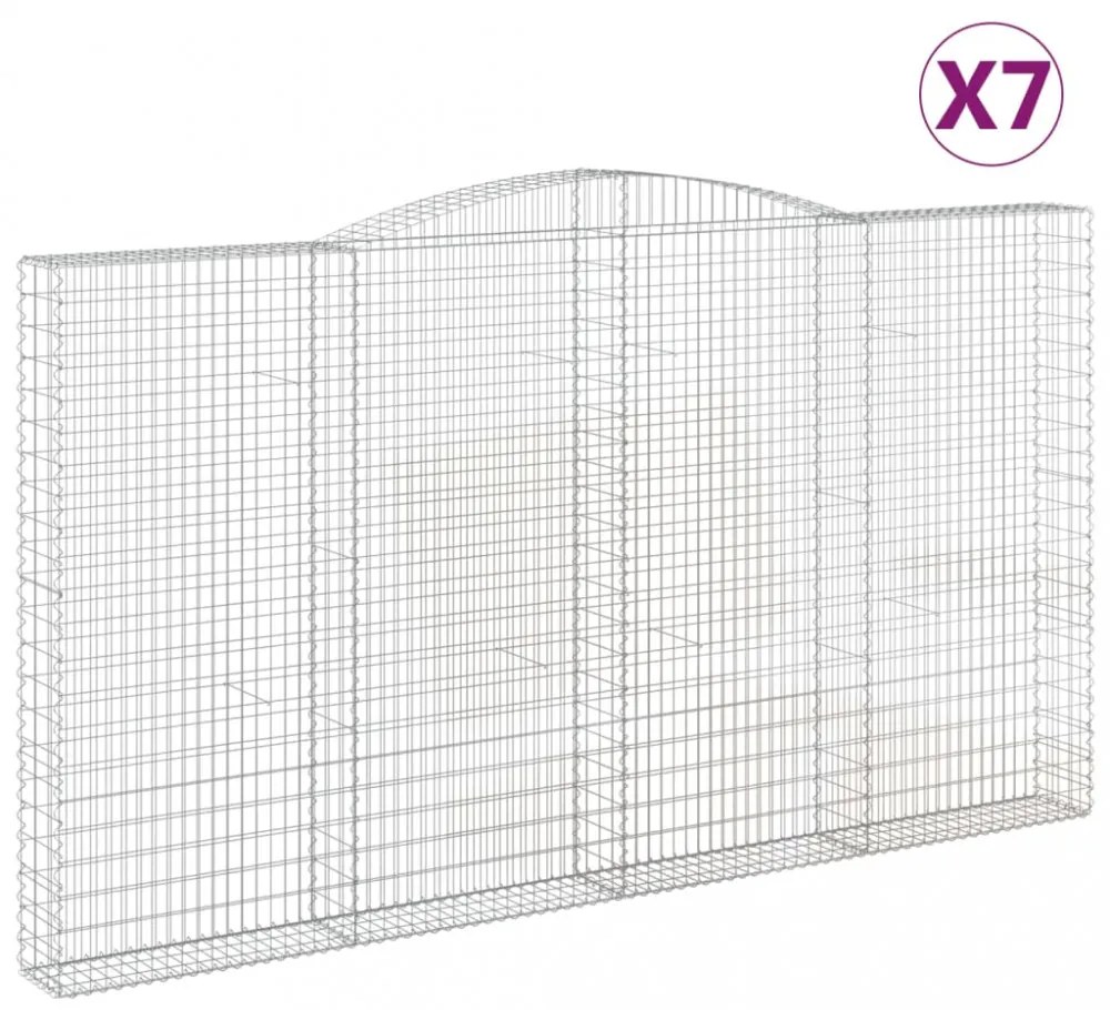 7 db íves horganyzott vas gabion kosár 400x30x220/240 cm