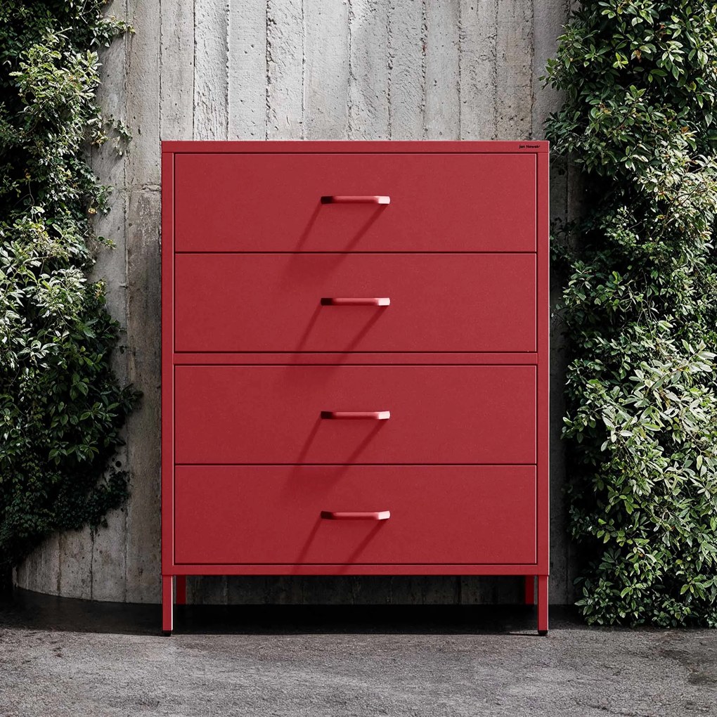 Komód CARLA , 800 x 1015 x 400 mm, Modern: piros
