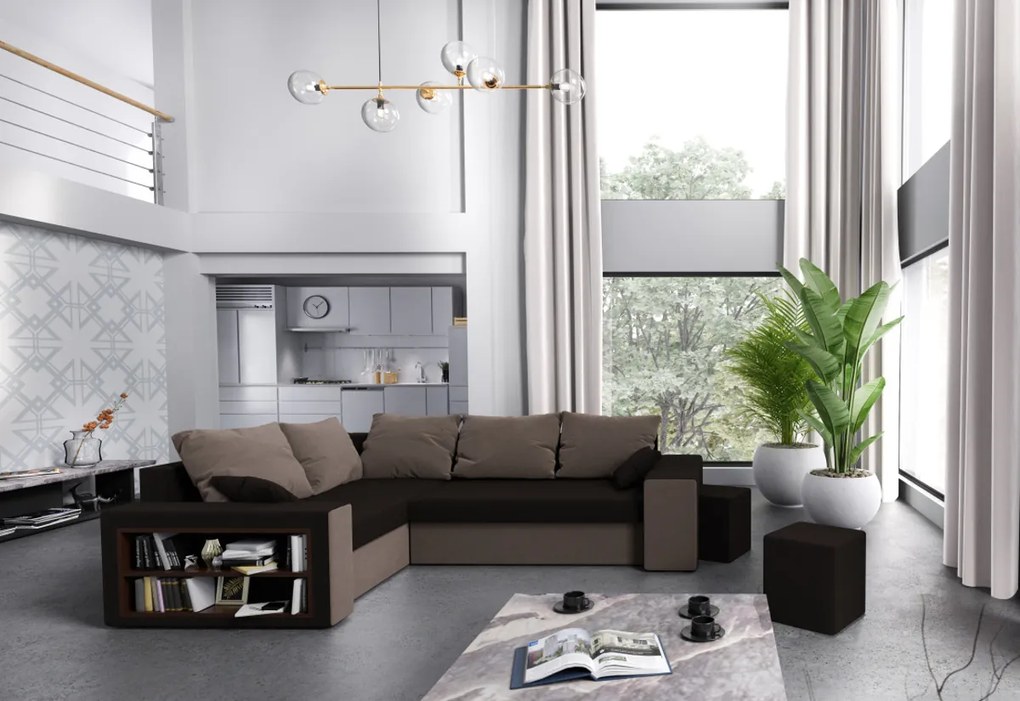 SPOKANE ágyazható sarok ülőgarnitúra, 260x66x180, mikrofáze 15/22, balos