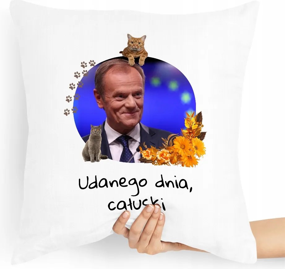 Ajándék Párna Politikusok Donald Tusk Po Platform nyomtatott fényképpel