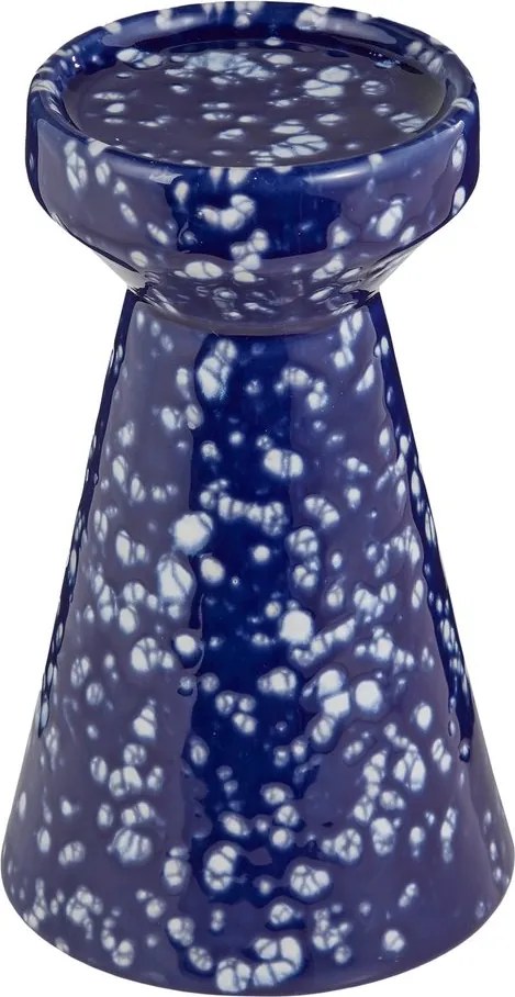 SPECKLE kerámia gyertyatartó 20cm, kék