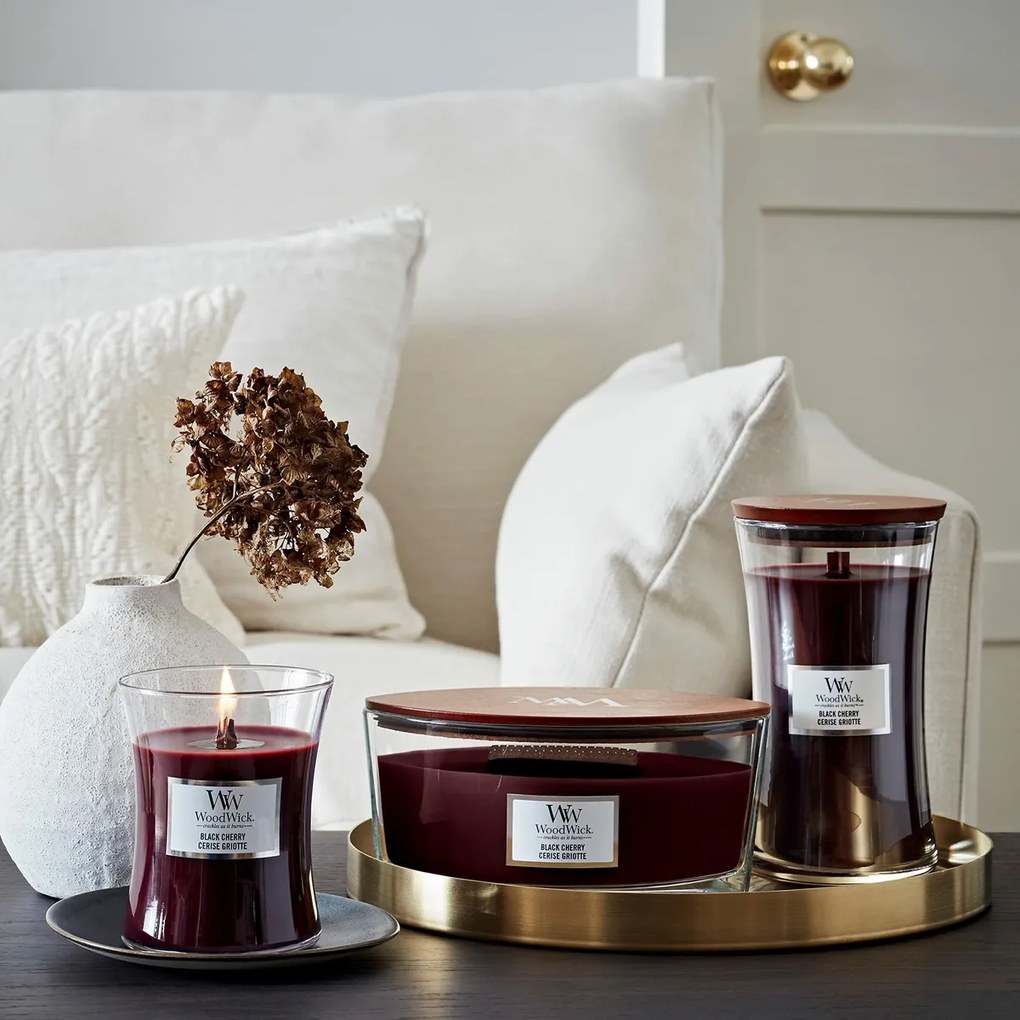 WoodWick Illatosító gyertya hajó Black Cherry, 453g