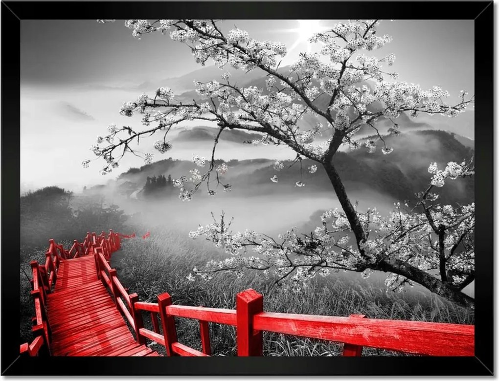 Poszterek keretben 40x30 Virágzó cseresznye Japán