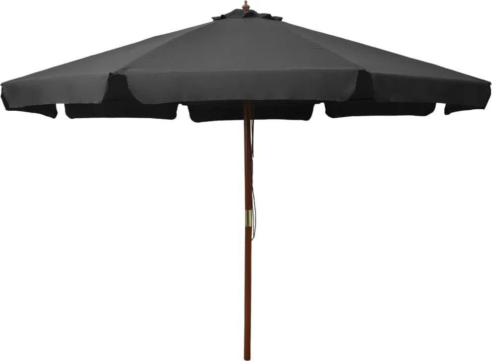 vidaXL antracitszürke kültéri napernyő farúddal 330 cm