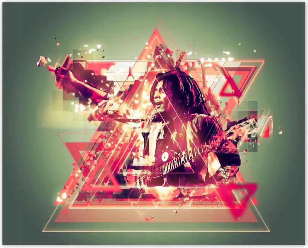 Poszterek 50x40 Bob Marley Reggae gitár