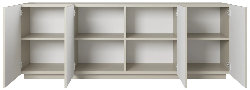Asha komód 200 cm ryflowott előlappal - kasmír