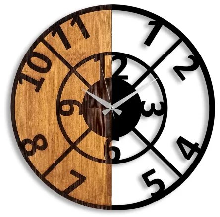 Fali óra 56 cm átmérő, 1xAA, fa/fém kivitel