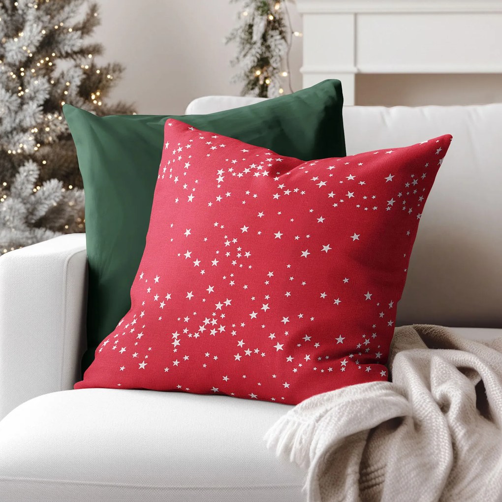 Goldea karácsonyi párnahuzat valencia - csillagok piroson 40 x 40 cm