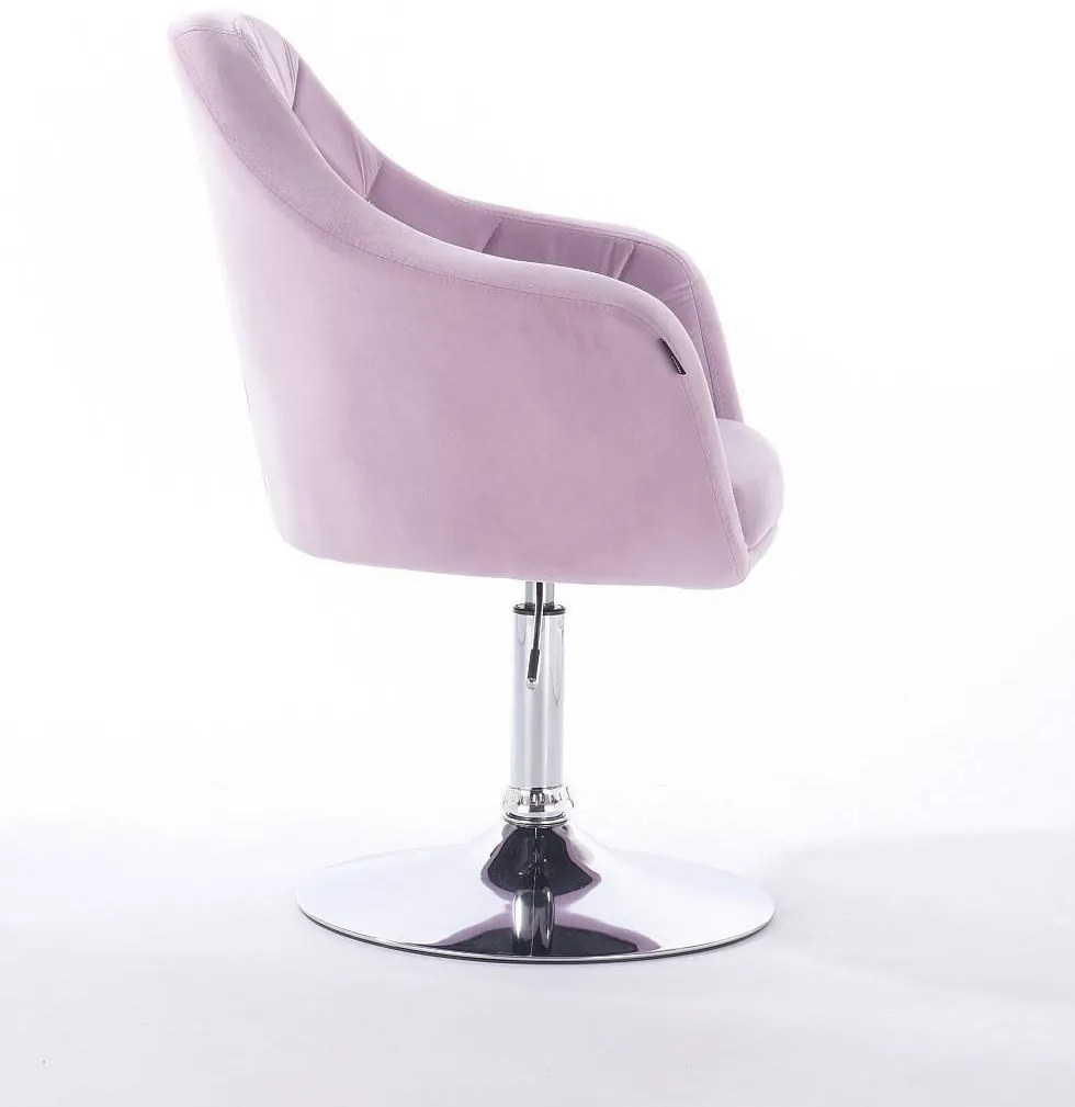 HR830 Halványlila Modern Velúr Szék Krómozott lábbal