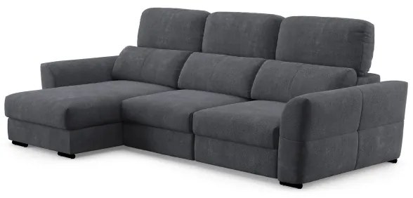 Univerzális, kihúzható háromüléses sarokkanapé tárolóval TRENTO antracit