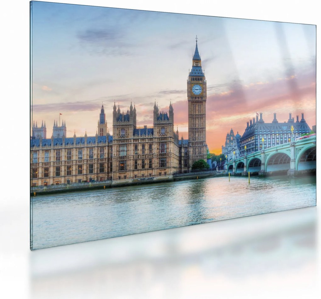 Üveg kép - London pasztell színekben (70x50 cm)