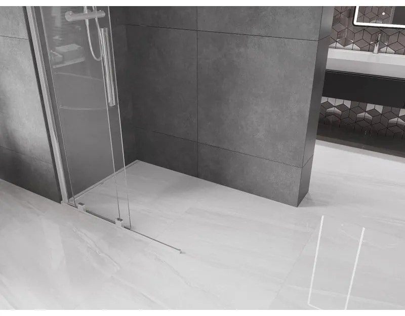 Mexen Velar, tolóajtó a nyílásba Walk-In típusú 80 cm, 8 mm átlátszó üveg, króm, 871-080-000-03-01