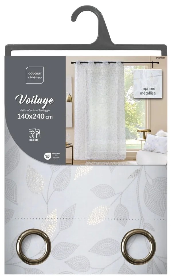 Fehér voile fényáteresztő függöny 140x240 cm Duchesse – douceur d'intérieur