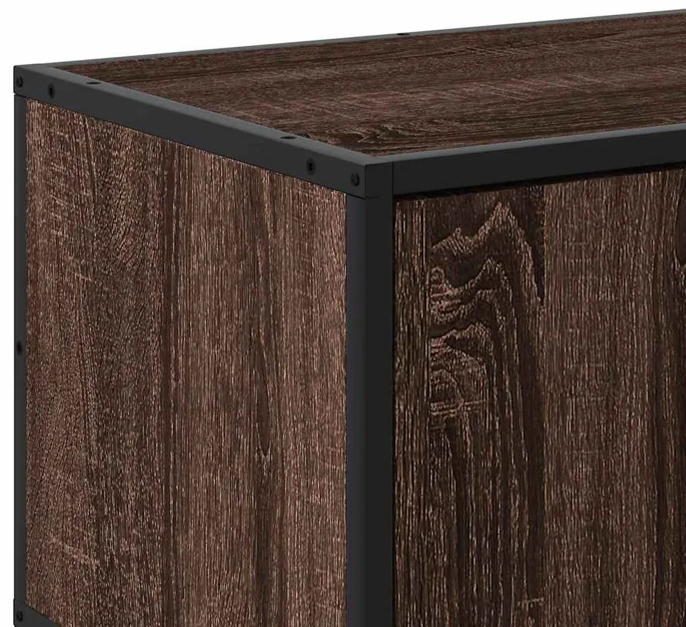 barna tölgy színű szerelt fa és fém TV-szekrény 120x35x41 cm