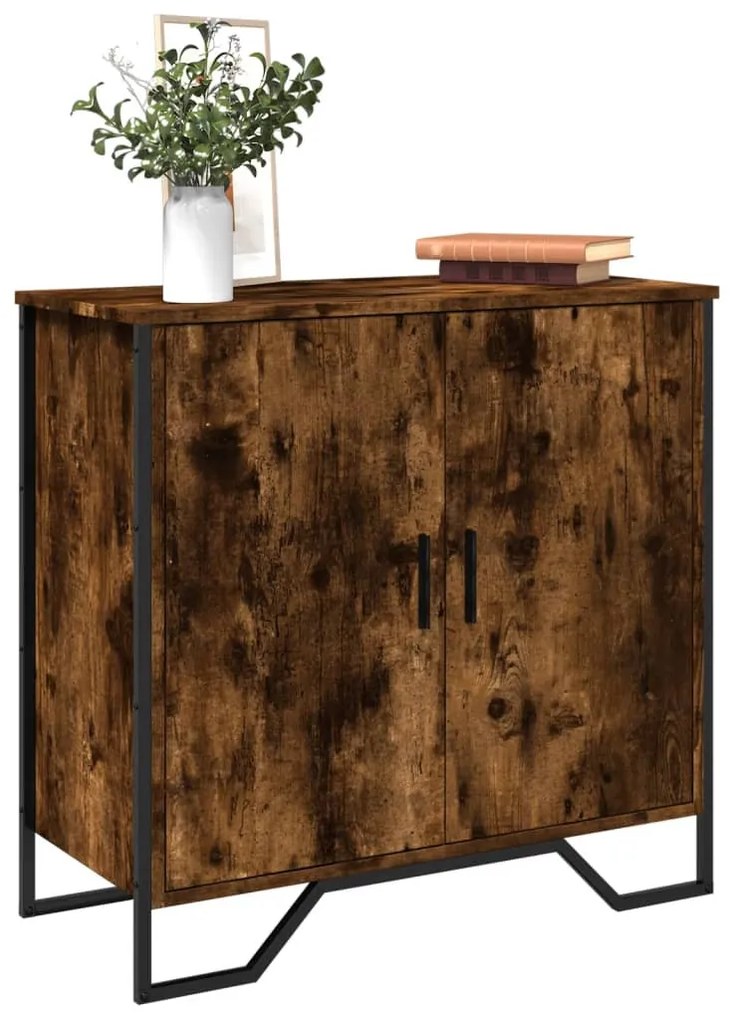 sonoma tölgy színű szerelt fa tálalószekrény 78 x 35,5 x 74,5cm