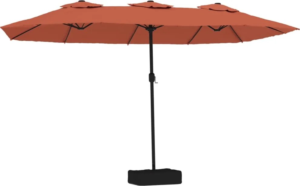vidaXL terrakotta dupla tetős napernyő 449 x 265 cm