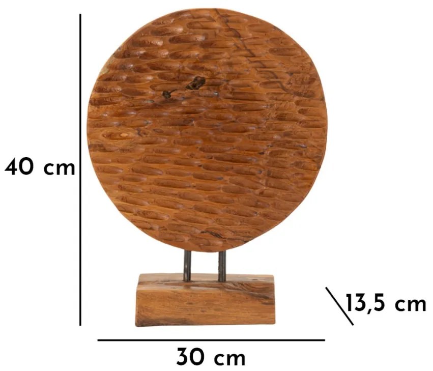 Érmeszobor teak 30x1,5x40cm