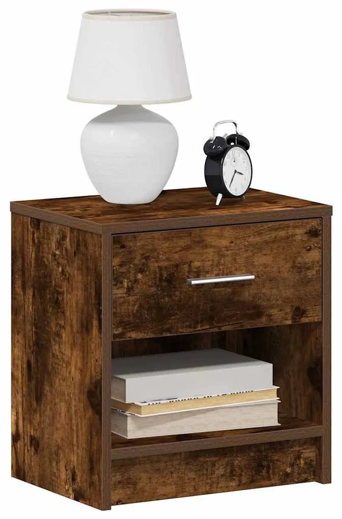 Füstös tölgy színű éjjeliszekrény fiókkal 39x28x41 cm